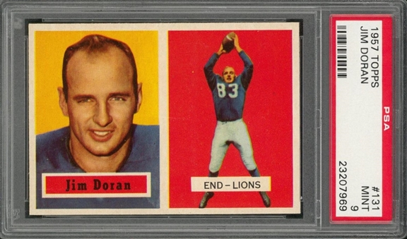 1957 Topps Football #131 Jim Doran – PSA MINT 9 "1 of 3!"